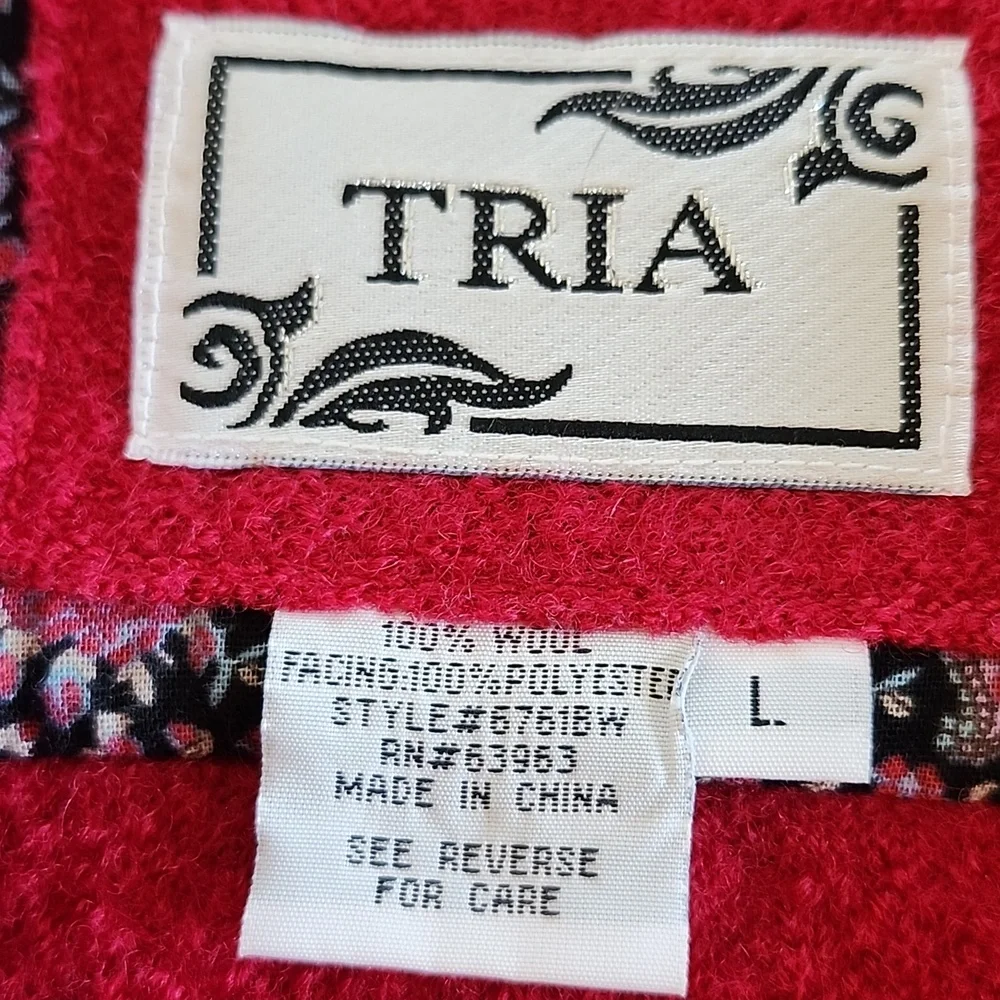 Tria 100% Boiled Wool Classic Chic Corpcore Jacket‎ Size Large
